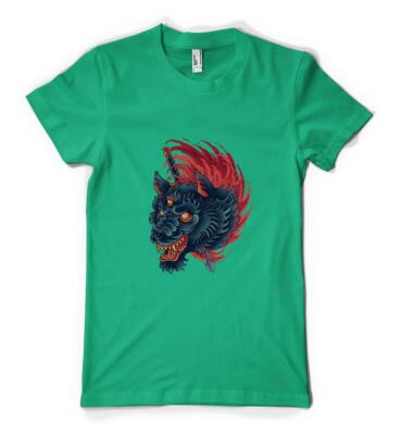 Japanischer Samurai Krieger Wolf Schwert Chinesisch Personalisiert Unisex Erwachsene T-Shirt