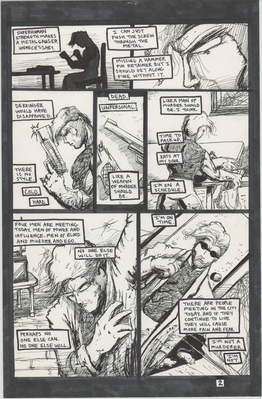 Tears Like Water #2 1999 Hand-inked original comic page Brien Cardello SIGNED p2
