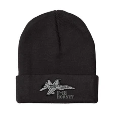 Beanies for Men F-18 Hornet Aircraft Name Embroidery Winter Hats Women Skull Cap