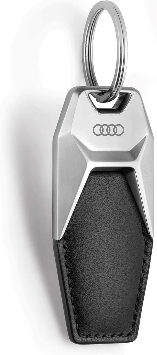 Original Audi 3181900600 Key Ring Metal Leather Pendant Keyring