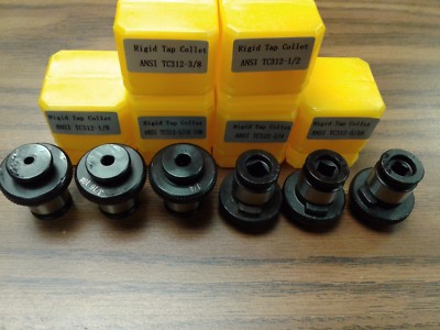 6 ANSI Rigid Tap Collet Adapters,positive drive TC312 quick change Inch & metric