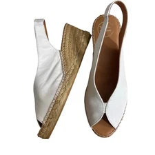 Toni Pons Original 42 (11) White Bernia-p Espadrille Wedge Leather Sandal