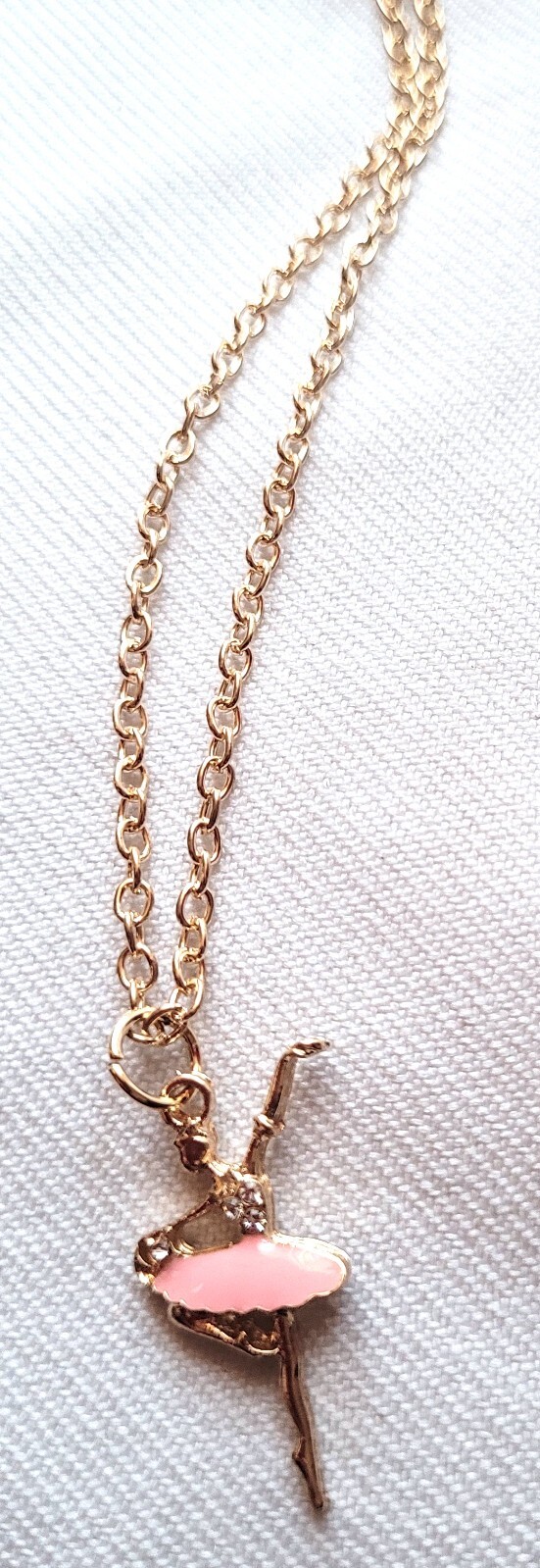 NEW Gold Pink Ballerina Charm Ballet Dancer Necklace Costume Jewellery Fashion