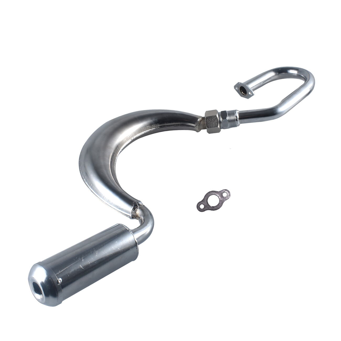 Silver Pipe Exhaust Muffler Fit For Gas Engine Motor Parts 50cc 80cc Bike