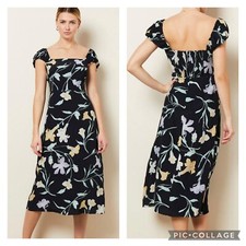 NWT The East Order  Essie Midi side slit Square neckline floral Dress size S