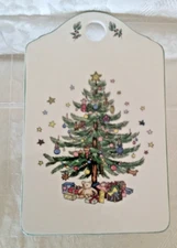 Nikko Christmastime Cheese Board 9" Rectangular Christmas Tree Japan w/box