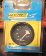 NEW, SeaChoice 50-15591; VDO Trim Gauge EVINRUDE , JOHNSON, BLACK /BLACK