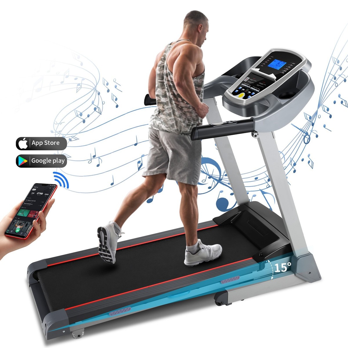 Foldable Treadmill Treadmills For Home 400 Lb Capacity, Heavy Duty