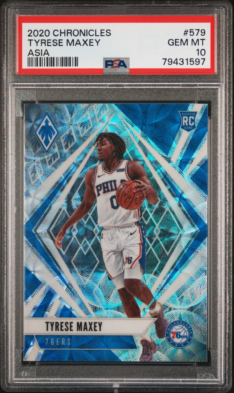 Tyrese Maxey Pop 2 Rookie Phoenix Silver Scope Asia Prizm PSA 10 RC Chronicles 