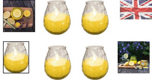 Rustico Citronella Candles - Set of 4 Yellow Outdoor Insect Repellent Jars - Picture 2 of 11