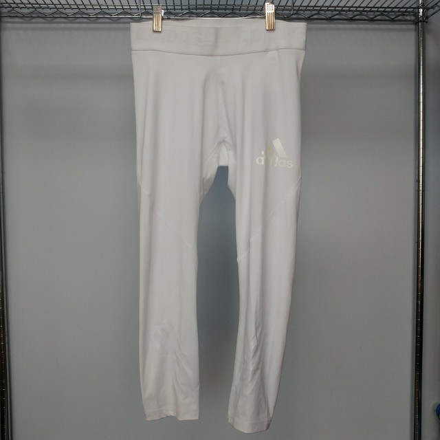 Mens adidas Alphaskin Tights White Size 