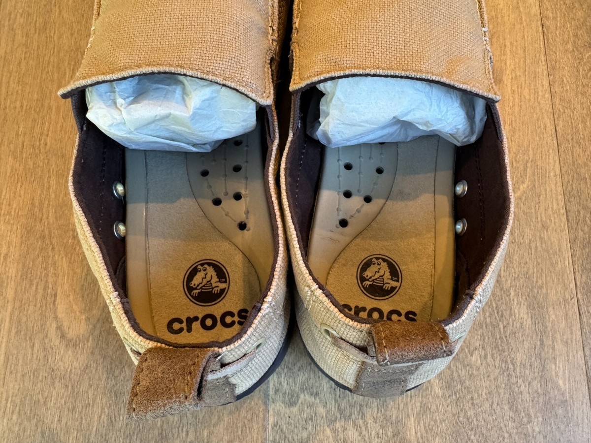 Crocs Walu 11270 Casual Khaki Tan Light Brown Slip On Loafer Shoes Men US 13 Crocs Men main image 4