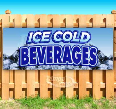 ICE COLD BEVERAGES CLEARANCE BANNER Advertising Vinyl  Flag Sign INV