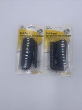 Lot of 2 Softalk Coiled Phone Cord, Plug/Plug, 12 ft., Black, 48102