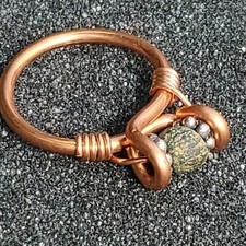 Copper and Roman glass reincarnation relic ring size 8.25