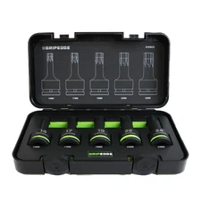 Grip Edge Tools IHDM5S 5 Piece 3/4" Dr Metric Impact RPT Hex Driver Set NEW