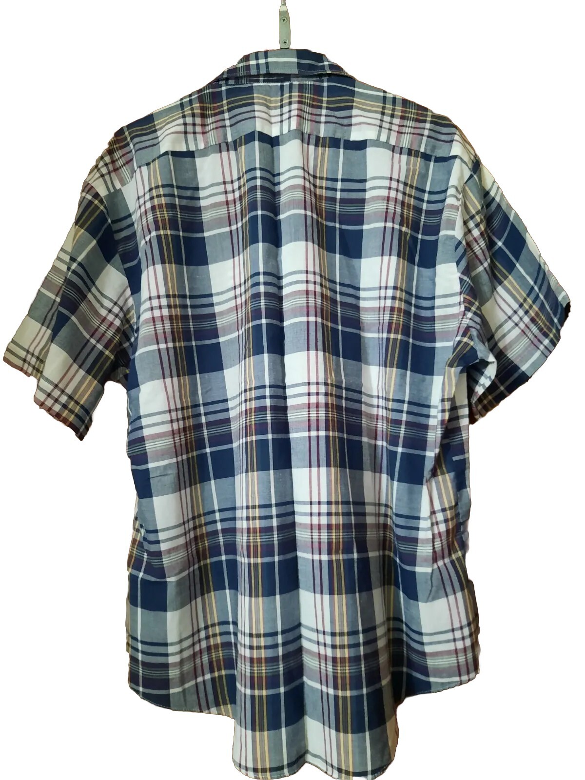 FILA Camicia vintage Gentlemens Row uomo XL tessuto Gingham casual manica corta con bottoni BK