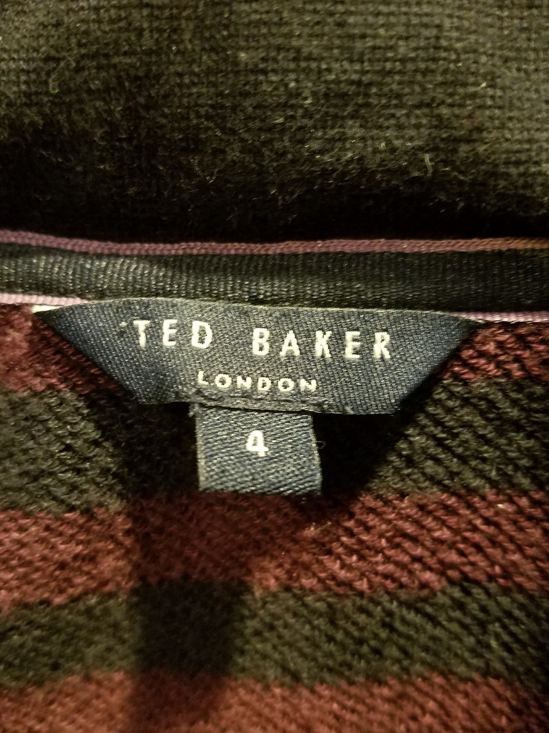 Ted Baker London Winter Coat W/Hood Wool Blend Size 4 Black RN95229