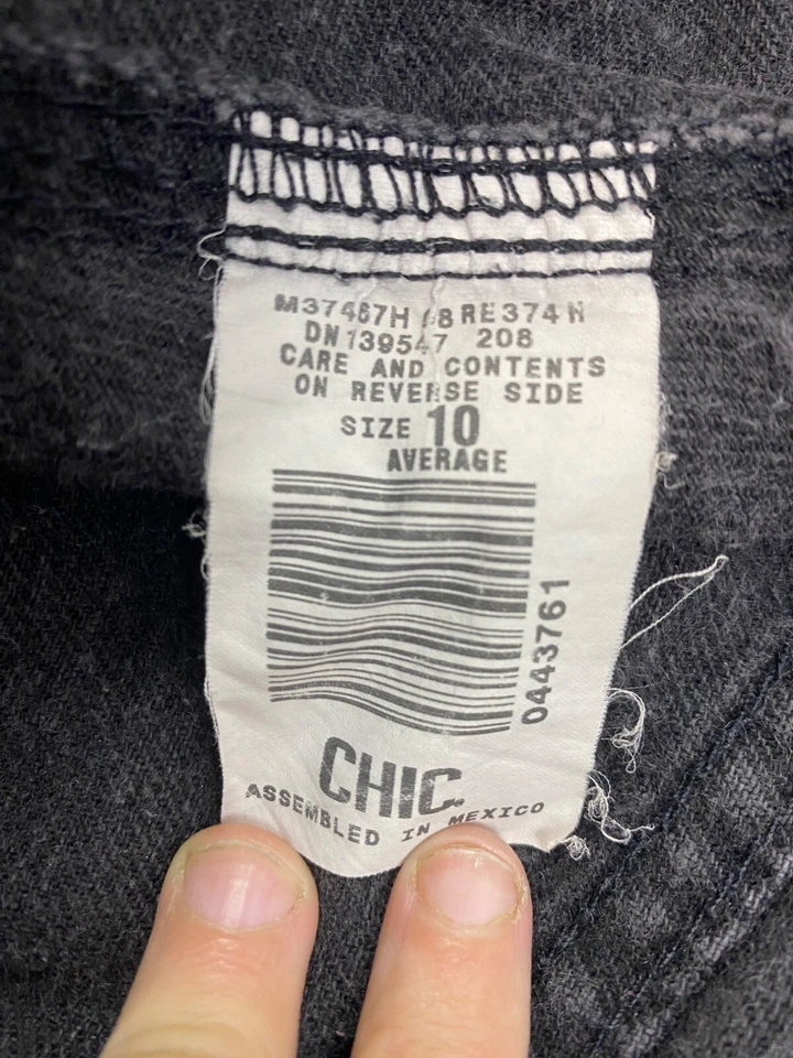 Jeans CHIC De Colección Para Mujer 10 Promedio Negros Tiro Alto Pierna Cónica Mamá Denim Años 90 Y2K Foto 3 de 4