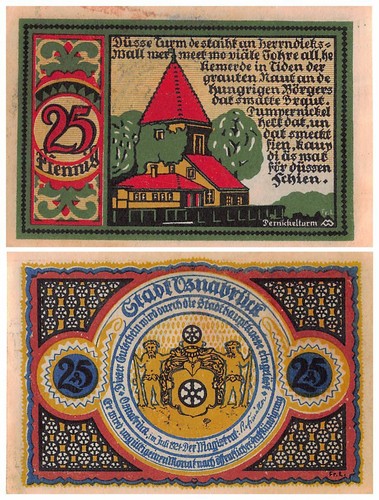 Osnabrueck 5-75 Pfennig 9 piezas juego de dinero de emergencia, 1921, harina #1032, UNC - Imagen 5 de 11