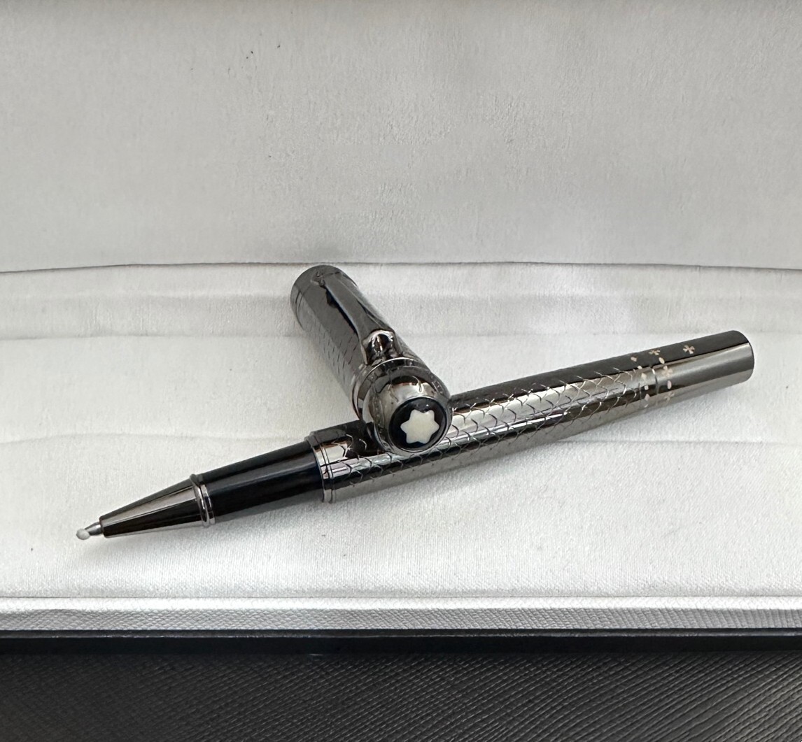 Deluxe Writers Series Grey Grid Color 0.7mm Rollerball Pen No Box