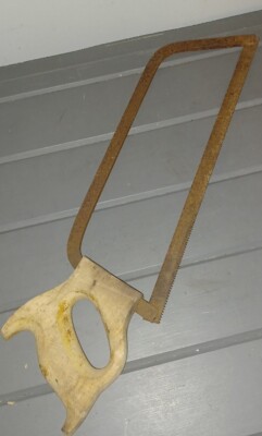 vintage WOOD HANDLED HACKSAW - 18 inches long
