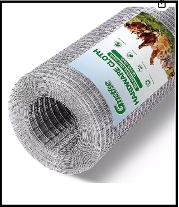 304 Stainless Steel Mesh Hardware Cloth 1/4 Inch Chicken Wire Fencing（12In×10Ft）