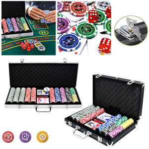 500 Laser Pokerkoffer Pokerchips mit Alu Koffer Poker Set Jetons Silber Standard