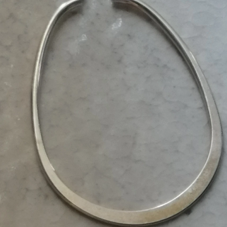 Orecchini da donna in argento 925 pendenti a forma di ellisse degli anni 70-80 - Immagine 3 di 4