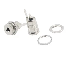 Copper 3.5mm x 1.35mm DC Power Jack Socket Female Panel Mount Adapter Connector