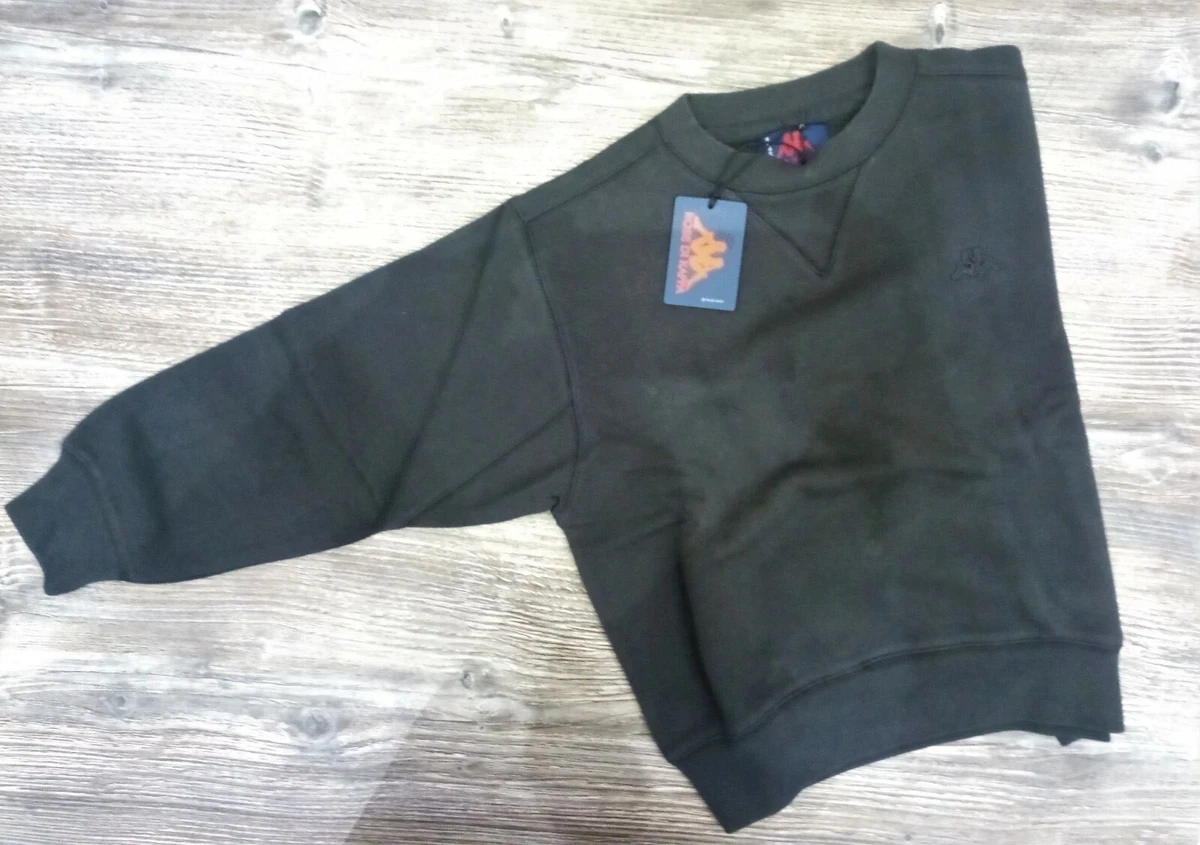 Felpa ROBE DI KAPPA bambino 6 7 anni girocollo logo ricamo nera