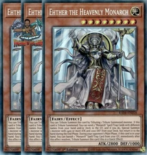 Yugioh! 3x Ehther the Heavenly Monarch RA04-EN018 Collector's Rare 1st Ed NM