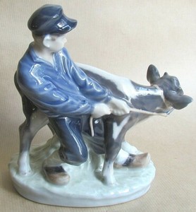 Royal Copenhagen Boy With Calf 772 Signed Thomsen Dated 1975 1979 Ref6318 Ebay