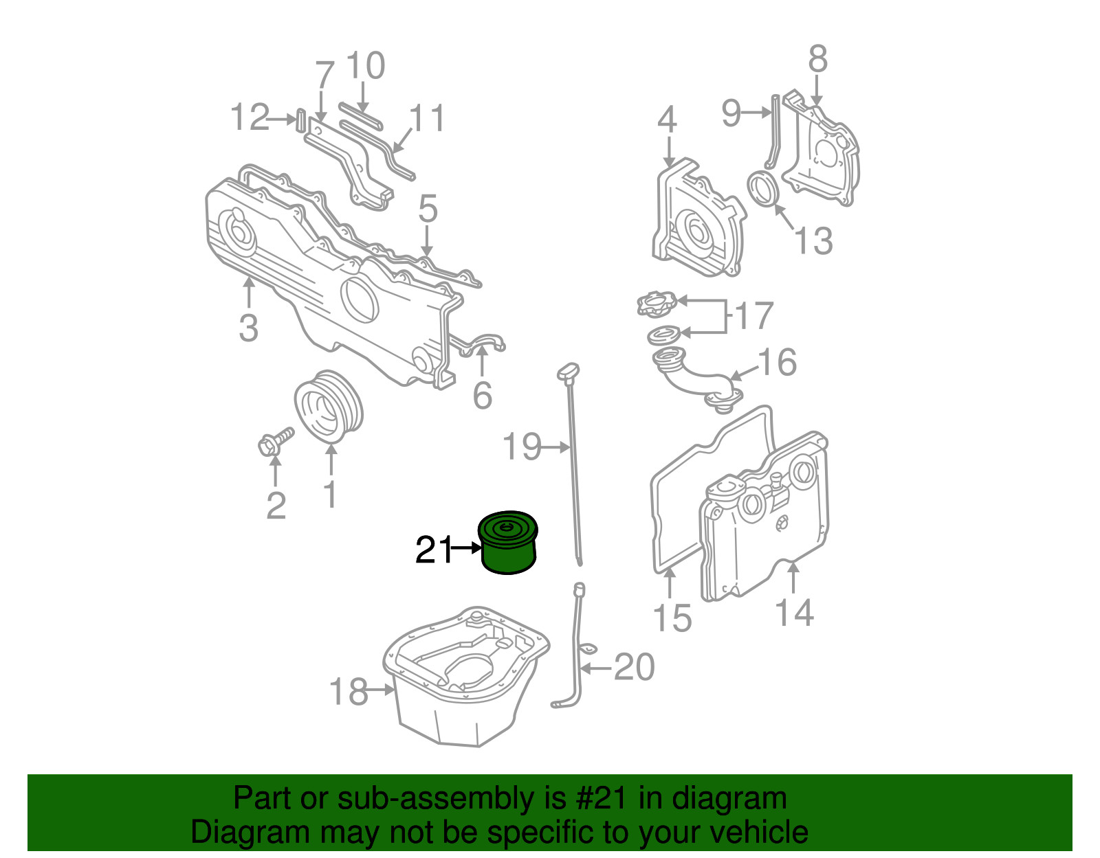 Genuine Subaru Oil Filter Complete 15208AA100