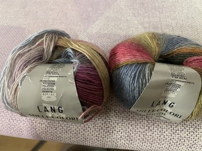 Wolle 2x 50 g, Stricken, Lang yarns, Baby Luxe, Merino fine , mille colori
