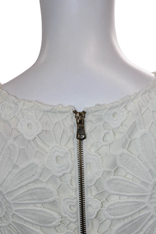 Vestido Catherine Catherine Malandrino para mujer a crochet sin mangas blanco talla 2 Foto 4 de 4