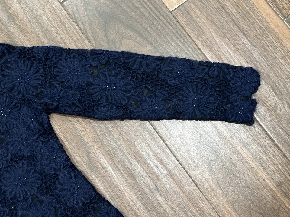 Moschino Cárdigan de Encaje Barato Y Elegante Blazer Azul Marino Talla 10 Italia Foto 4 de 4