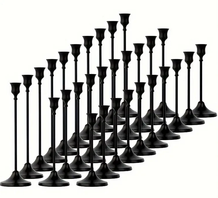 12/30 Pcs Candlestick Holder Bulks Gold Taper Candle Holder Metal Candlesti... - Image 2 of 4