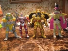 Lot of 4 Vintage Power Rangers Villains Goldar, Lord Zedd, King Sphinx, Bones
