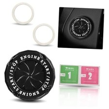 Car Push Start Button Cover, Anti-Scratch Rotary Automotive Engine Start Black