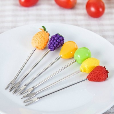  6 Stück Kreative Schöne Edelstahl Dazzle Fruchtgabel für Küchenparty Verwenden