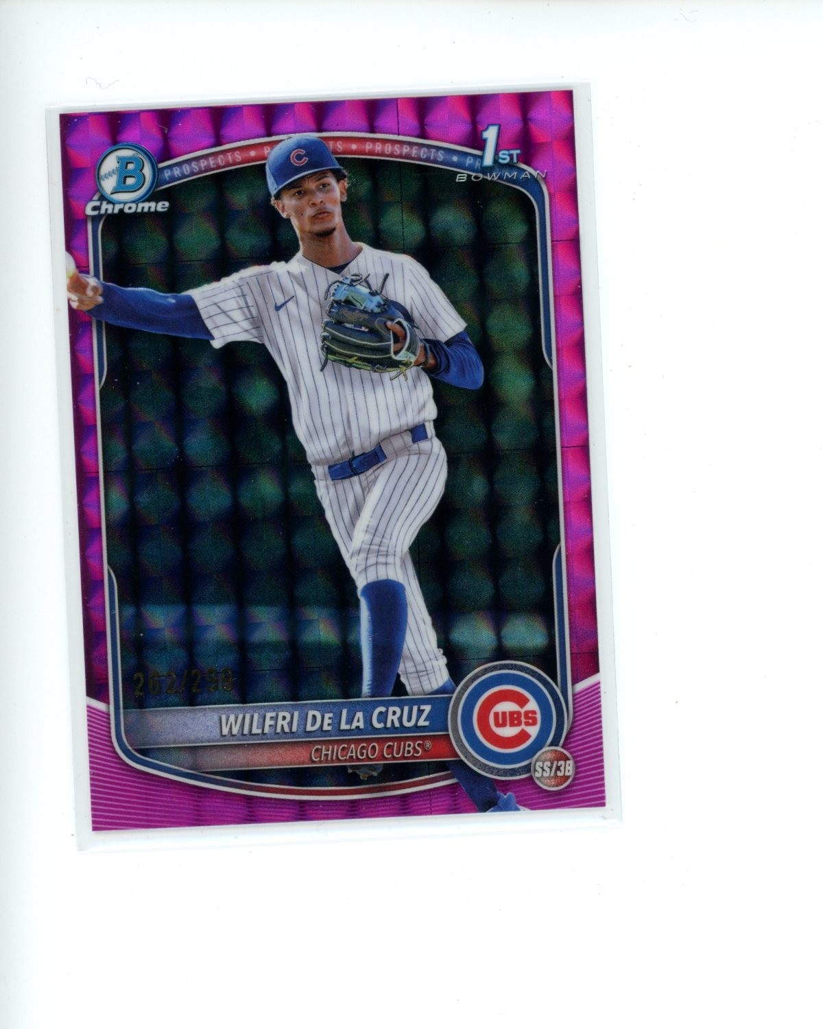 2025 Bowman Chrome Fuchsia Geometric Refractor #BCP209 Wilfri De La Cruz 262/299