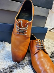 Hand Made Leather Lace-up, Dress Shoe, Cognac, Men’s Size 8 By Giffense
