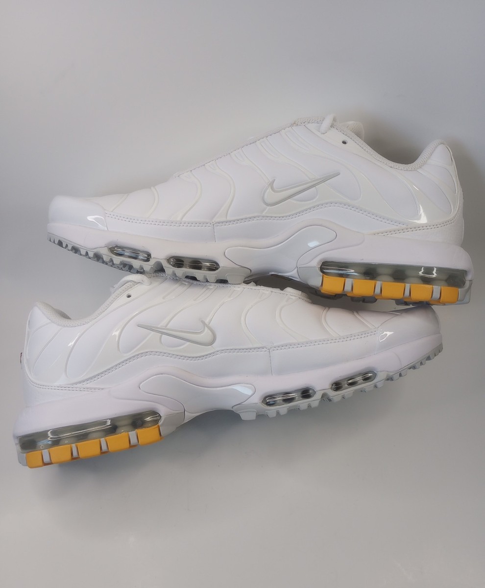 Nike Men\'s Air Max Plus G Golf Shoes White Pure Platinum FZ4150-100 New Nike Air Max Plus Golf Shoes White/Pure Platinum/Gold/Salsa  main image 3