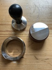 Barista Set,Tamper mit Holzgriff, Leveler 58mm und Einfüllhilfe, Quickmill,Faema
