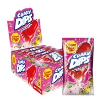 Chupa Chups Crazy Dips Strawberry, EnthäLt 24 StüCk, Erdbeer-Geschmack, 24X14G