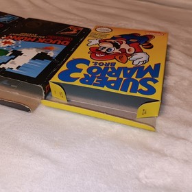 3 NES Game Boxes LOT = MATTE STICKER DUCK HUNT SUPER MARIO 3 GLOSS 10-YARD FIGHT