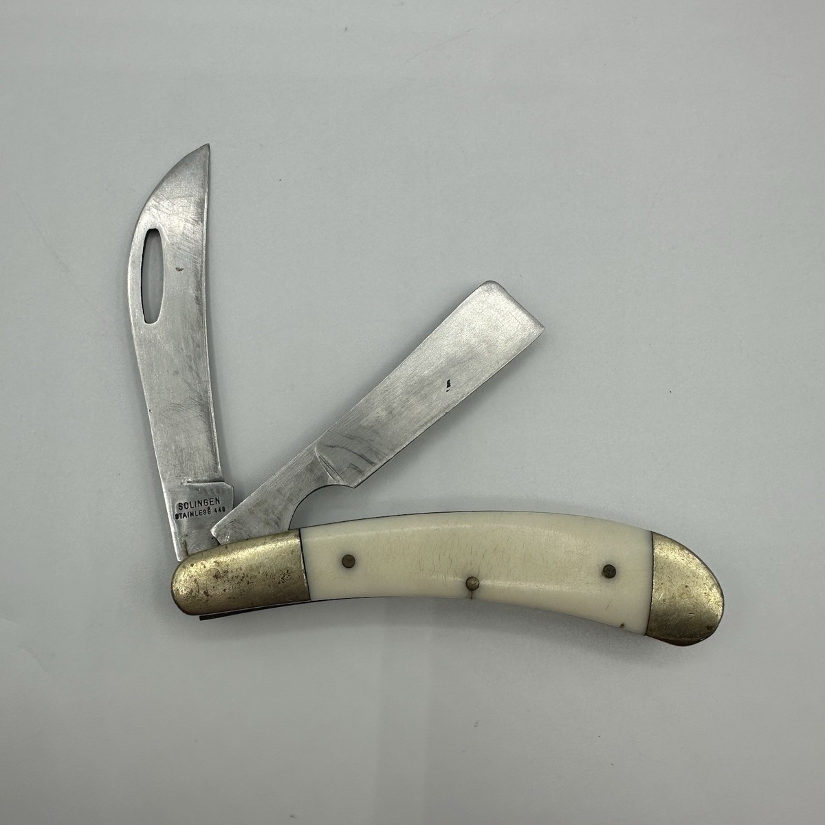 Vintage SOLINGEN BEAR HUNTER 2 Blade Folding Pocket Knife 440 