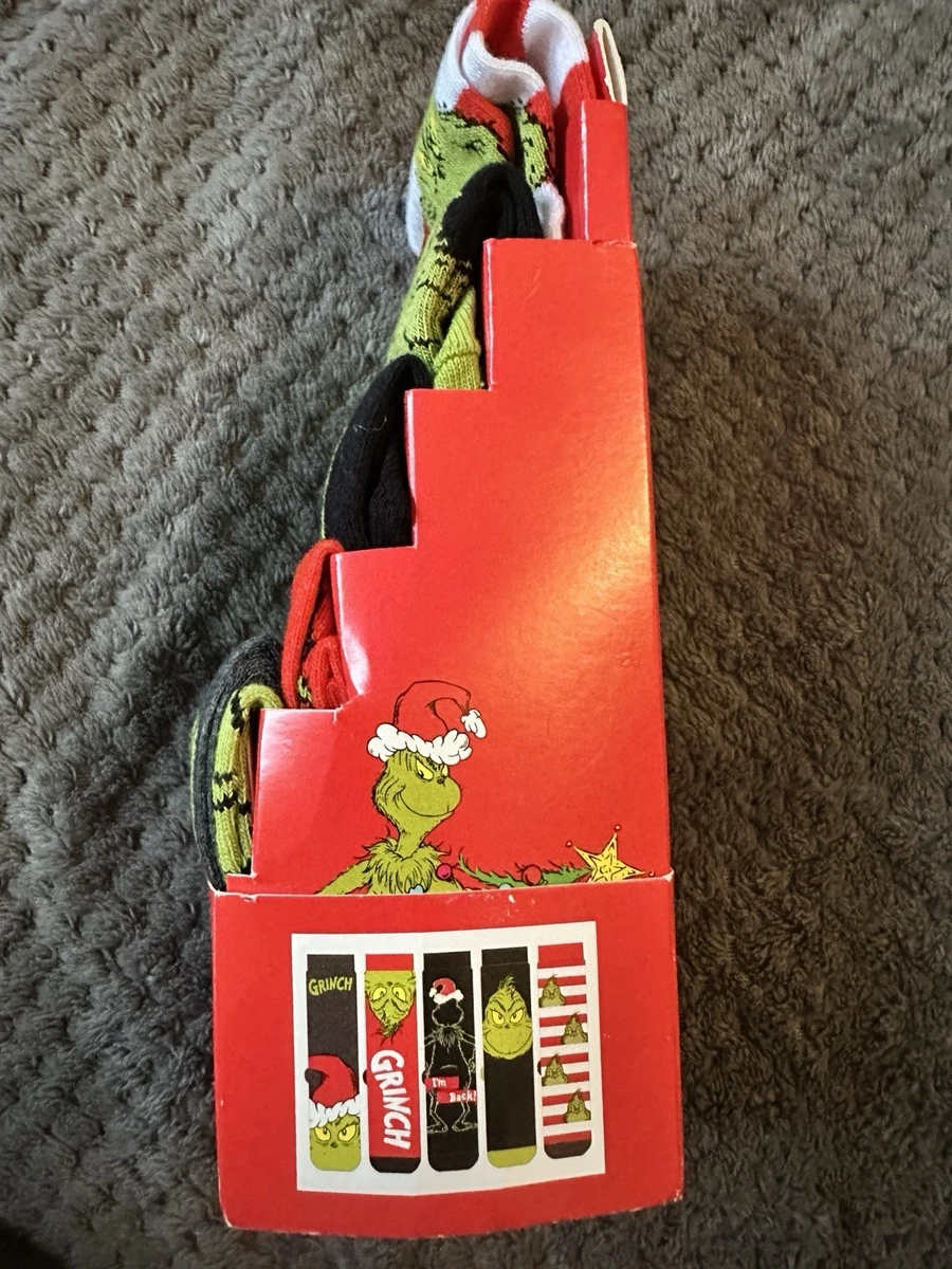 Paquete de 5 calcetines de Navidad para hombre The Grinch Dr Seuss Primark Reino Unido talla 6-8 nuevos con etiquetas