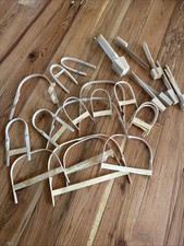 Basket Weaving Lot 15 Handles & Some Feet Wooden